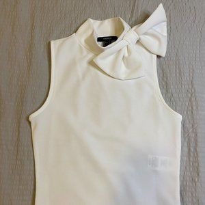 White Crop Top with Bow